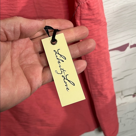 NWT Liberty Love Coral Ruffle Sleeve Blouse IN Lg ➡️ 20”-21” and ⬇️ 22” - Picture 5 of 5